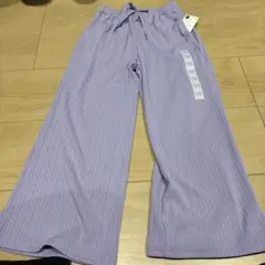 GU リブプルオンワイドフレアパンツ　120サイズ ラベンダー