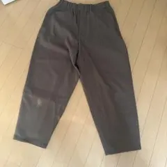 ブラウン ワイドパンツ ゴムウエスト