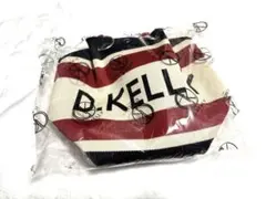 【週末セール♪】D.KELLY ニット巾着ショルダートートバッグ　赤白　人気