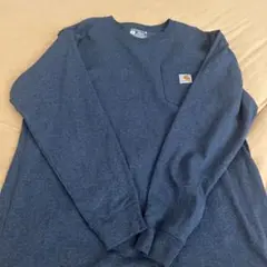 ネイビー 長袖シャツ 胸ポケット付き