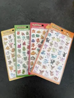4枚セット 韓国 ボンボンドロップシール ポケモン 正規品 3D