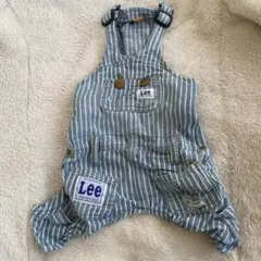 ダメージ加工Lee ストライプデニムオーバーオールdss