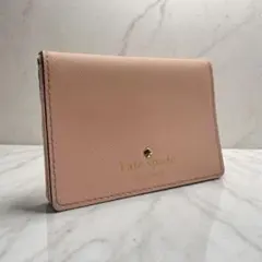 kate spade レザー 二つ折り財布 ピンク パスケース付