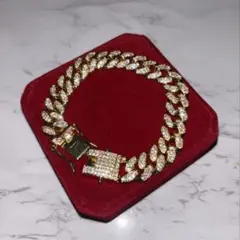 最高級ジルコニア ✨マイアミキューバンブレスレット ゴールド