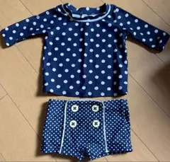水玉模様のベビー水着セット　80センチ