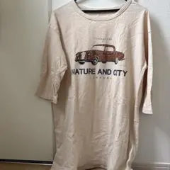 heart market 7分袖　ヴィンテージカー プリント Tシャツ ベージュのサムネイル