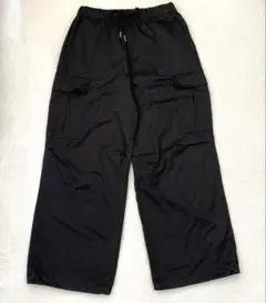 Navy ネイビー カーゴパンツ ワイドパンツ コットン ブラック L