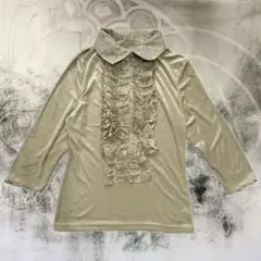 フェアリーグランジ ベロア フリル レース シャツ