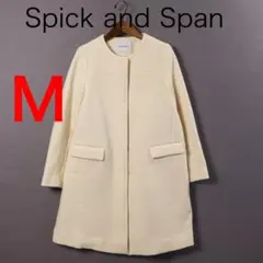 H4494-115◾️スピック＆スパン　　ノーカラーコート　ウール混