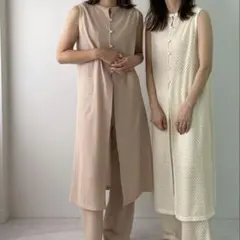 LE MORE　リモア　ワンピースレースジレ　ロングベスト