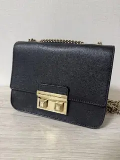 【美品】FURLA フルラ メトロポリス ショルダーバッグ ブラック ゴールドのサムネイル