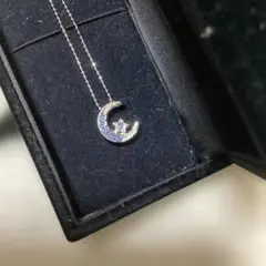 ネックレス　月&星青色の石