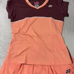 YONEX ゲームウェア上下セット JP M バーガンディ/オレンジ