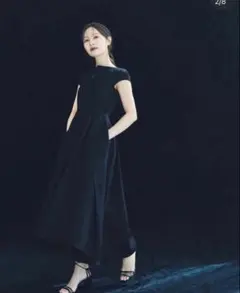 L'AUBE BLANC Keyneck Jacquard Dress Ｓサイズ