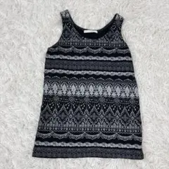 LOWRYSFARM レース模様タンクトップ ブラック/グレーのサムネイル