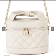 GRL 2wayキルティングバニティバッグ アイボリー dd402