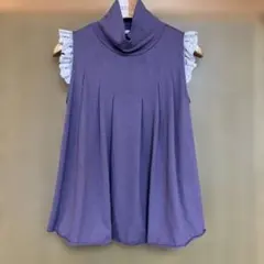 ノースリーブ　タンクトップ　パープル系 レースのサムネイル