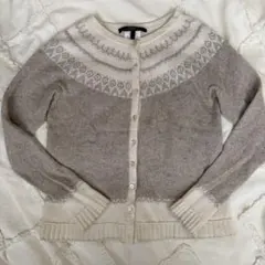 マックスマーラ　ノルディック　ラメグレージュカーディガン