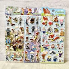 【正規品】ズートピア ふわふわシール 3枚セット