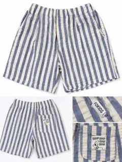 F.O.KIDS ハーフパンツ 130 ストライプ キッズ ブルー ホワイト