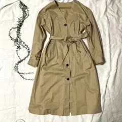 フロントボタン　コットンツイルコート　軽い羽織　GU