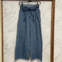 LOWRYS FARM ライトブルーデニムワイドパンツ