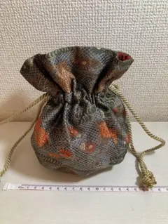 花柄布製巾着袋