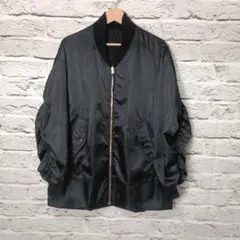 極美品■MUVEIL リバーシブル ナイロン MA-1ジャケット ブラック　春物