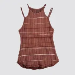 Mame Random Ribbed Plaid Knitted Top 2のサムネイル
