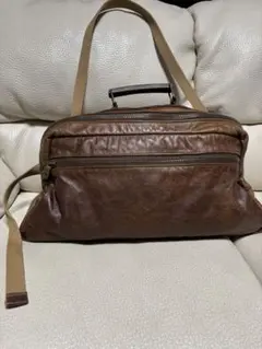 Jas M.B. / Cracked Leather Boston Bag - メルカリ
