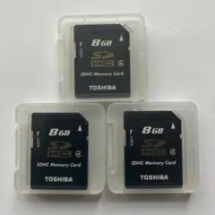 中古品東芝SDHCカード日本製 Class4 SD-L008G4 8GB 3個