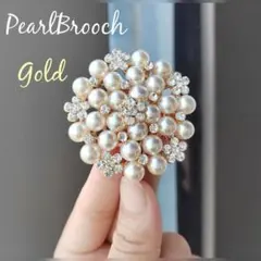 パールブローチ ゴールド 金 コサージュ 入学式 卒業式 フォーマル ママ　♪
