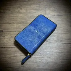 圧倒的な収納力 スティングレイ ダブルファスナー 長財布 ガルーシャ ネイビーのサムネイル