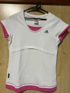 adidas ランニングTシャツ 半袖 ホワイト ピンク