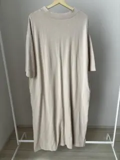 nop de nod ベージュ 半袖カットソーワンピース　古着好きにも！