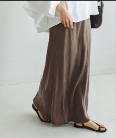 NOBLE ノーブル キュプラナローAラインスカート ブラウン