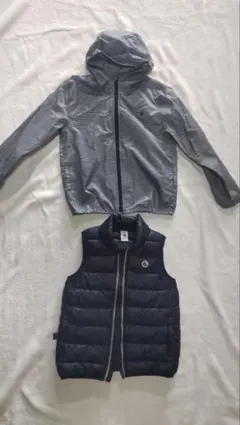 プチバトー　キッズ　２点セット　ダウンベスト　128　レインコート