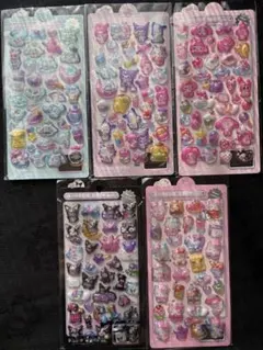 サンリオ　ボンボンドロップシール　3D立体シール　5枚セット