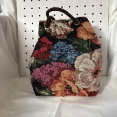 ハンドメイド巾着ショルダーバッグ