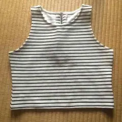 クロップド丈 ボーダータンク