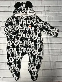 ロンパース 足付き　カバーオール　バギーオール　長袖ロンパース　ミッキー　防寒