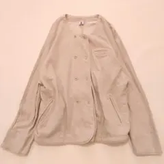 ✨美品✨ LOISIR ノーカラージャケット（ライトベージュ／リネン混素材）