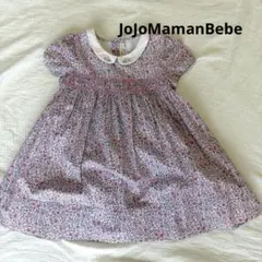 JoJoMamanBebe 花柄刺繍 半袖ワンピース 3-4歳のサムネイル