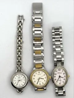 【稼働品】SEIKOセイコーなど レディースクオーツ腕時計3個セットまとめ売り