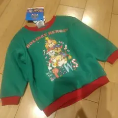 新品【パウパトロール】クリスマスデザイン裏起毛トレーナー