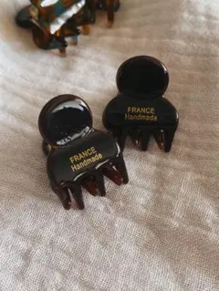 新品＊アセテートミニヘアクリップ ブラウン　2個 ヘアアクセサリー　ヘアアレンジ