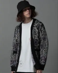 HARE ANIMAL パイソン柄モヘアニットカーディガン PURPLE 新品 - メルカリ
