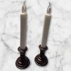 電池式ローソク 仏壇用 ろうそく 火立て ２本 LED