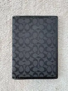 COACH コーチ パスポートケース シグネチャー ブラック 黒