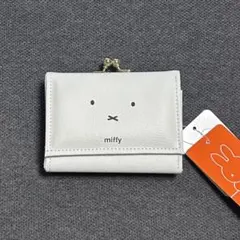 【新品】ミッフィー　三つ折り財布　がまぐち　フェイス　ホワイト　ミニウォレット